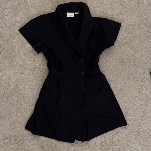 Anthropologie Maeve Black Button-Up Top